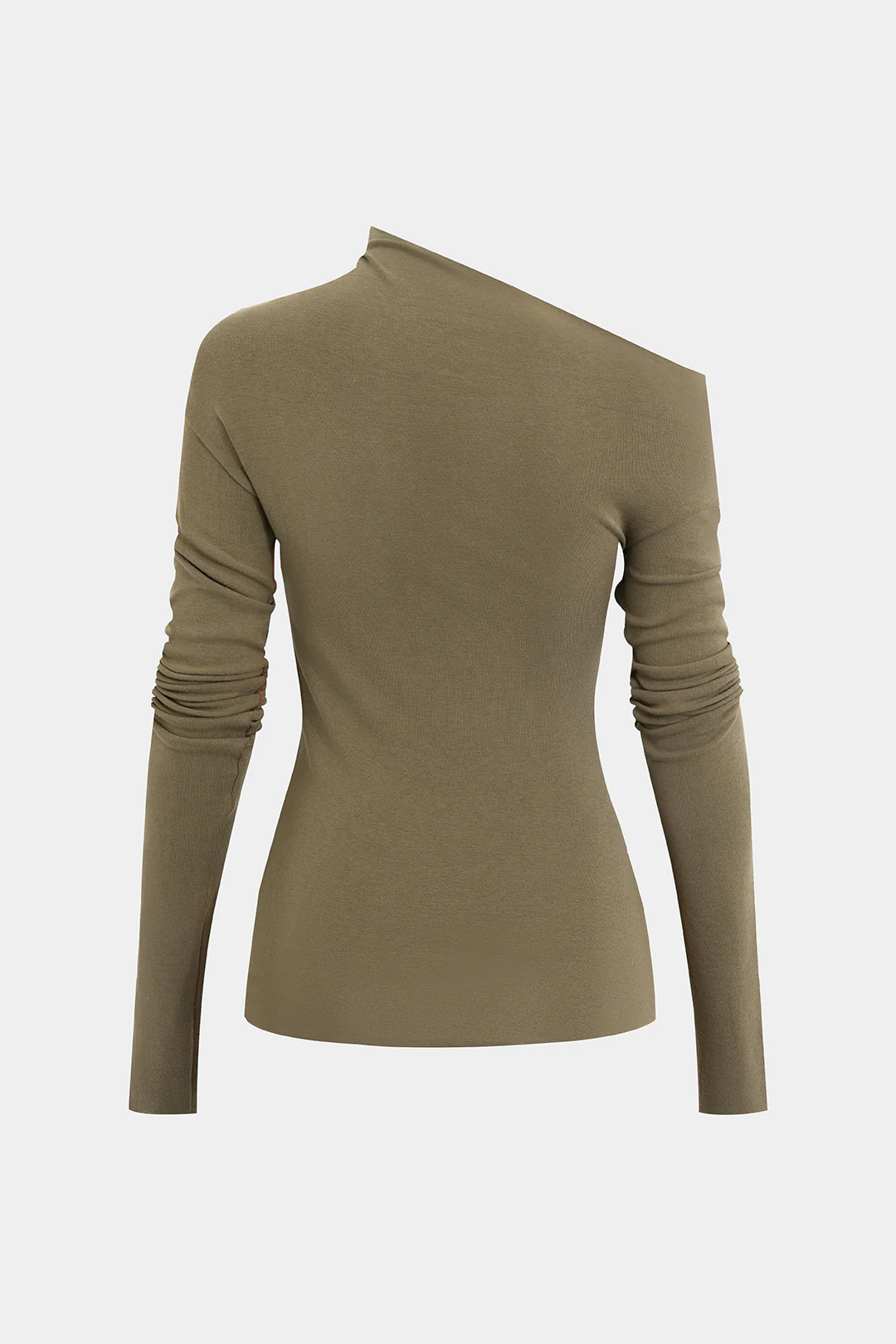 Asymmetrical Ruched Long-Sleeve Top - Weenar