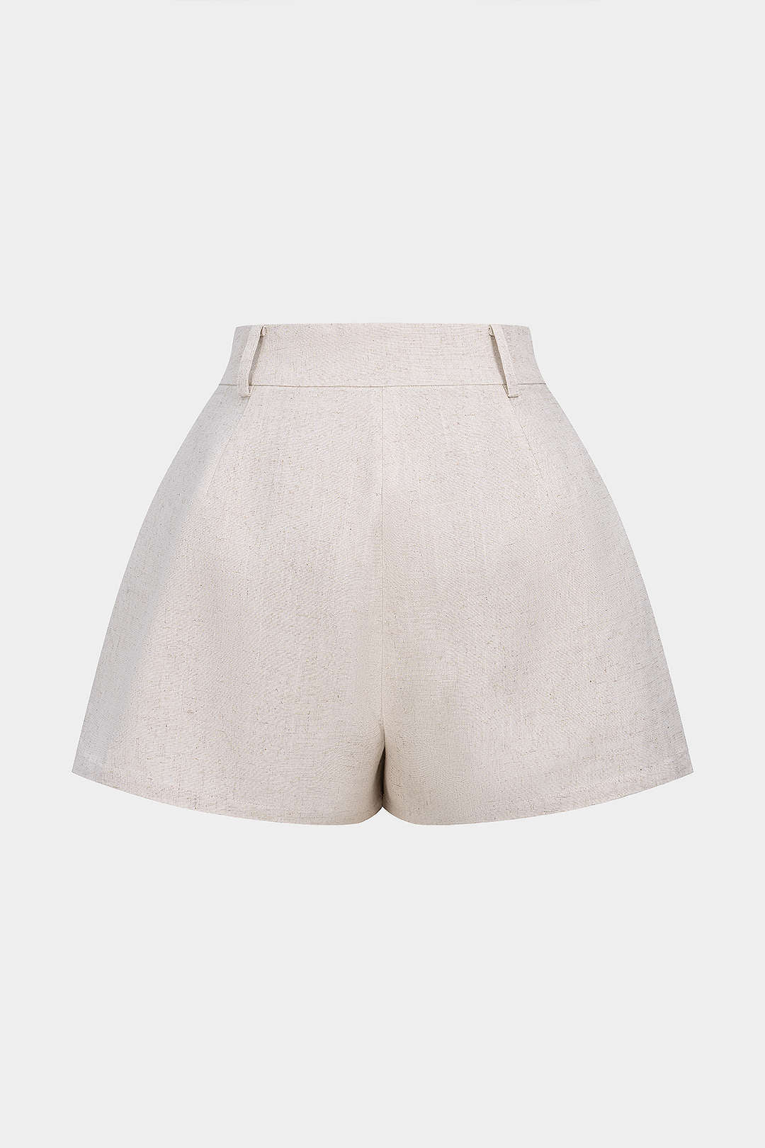 Linen High Waist Button Shorts - Weenar