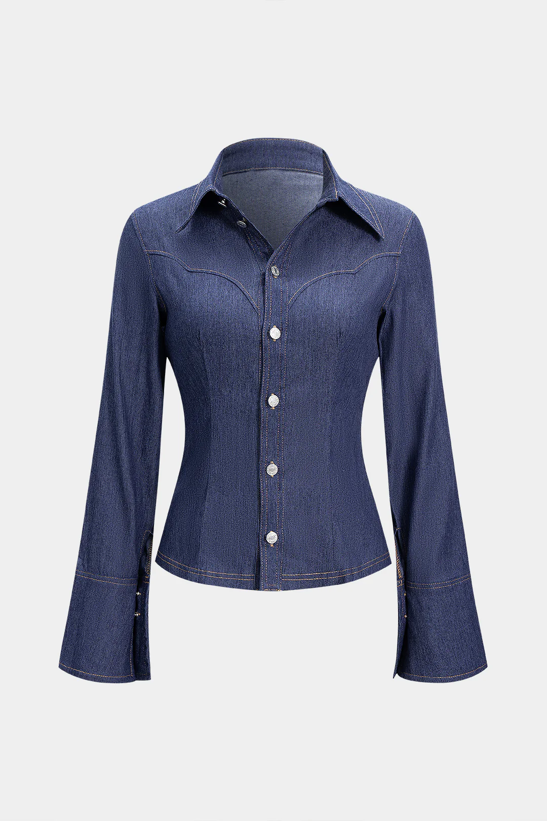 Denim Button Long-Sleeve Shirt - Weenar
