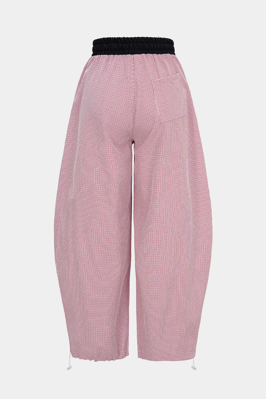 Contrast Plaid Print Wide Leg Pants - Weenar