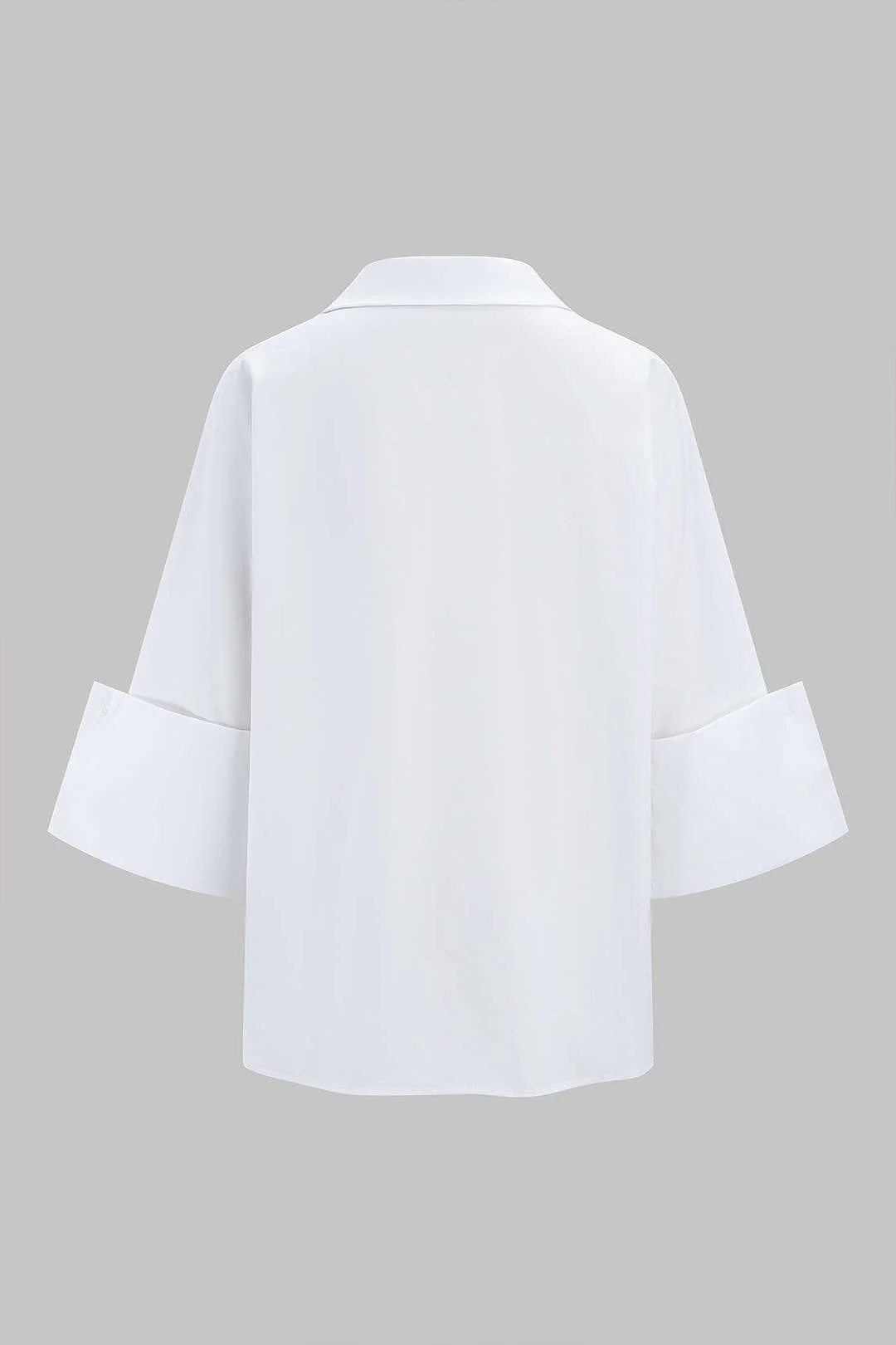 Solid Lapel Button Short-Sleeve Shirt - Weenar