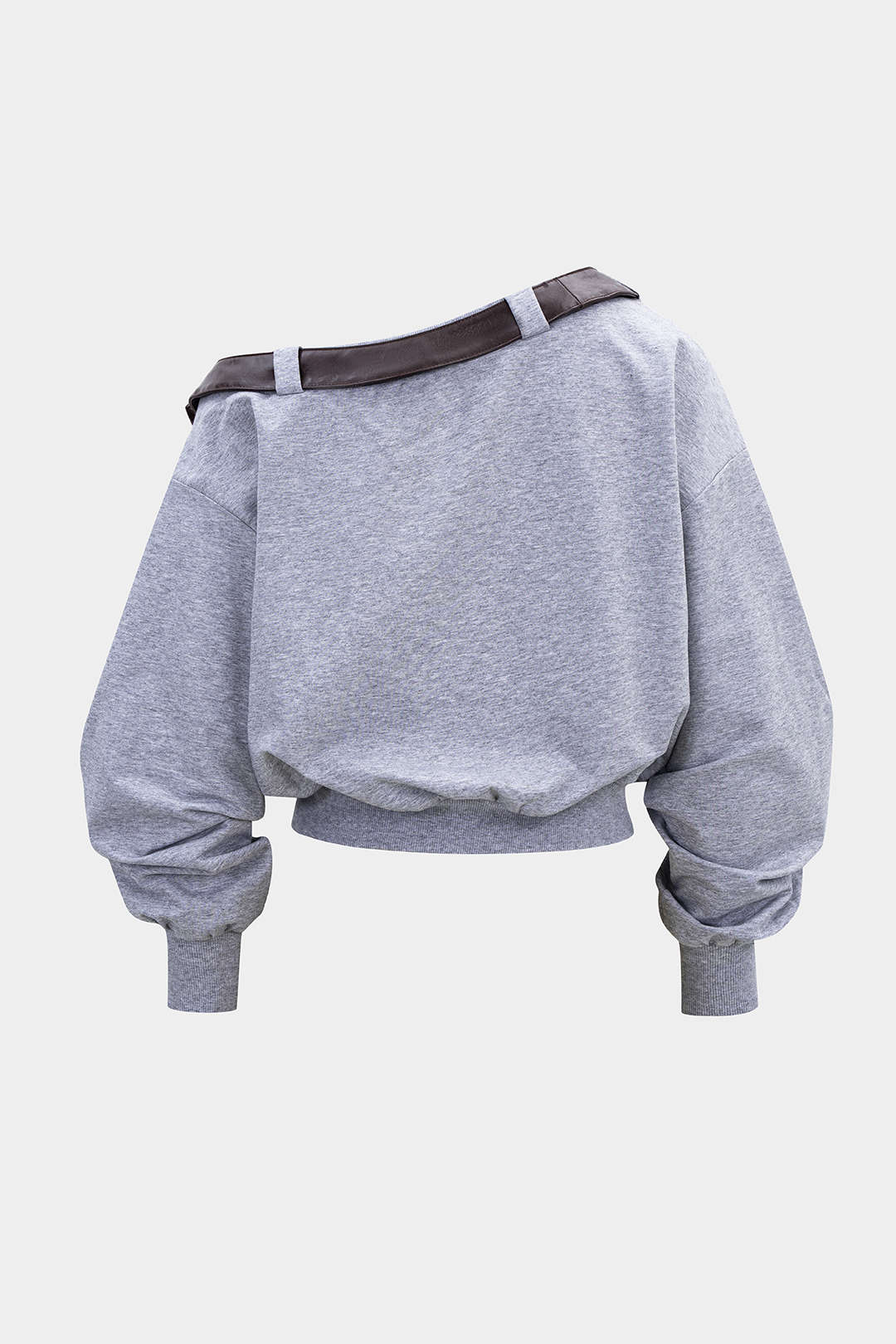 Letter Print One Shoulder Belt Sweatshirt - Weenar