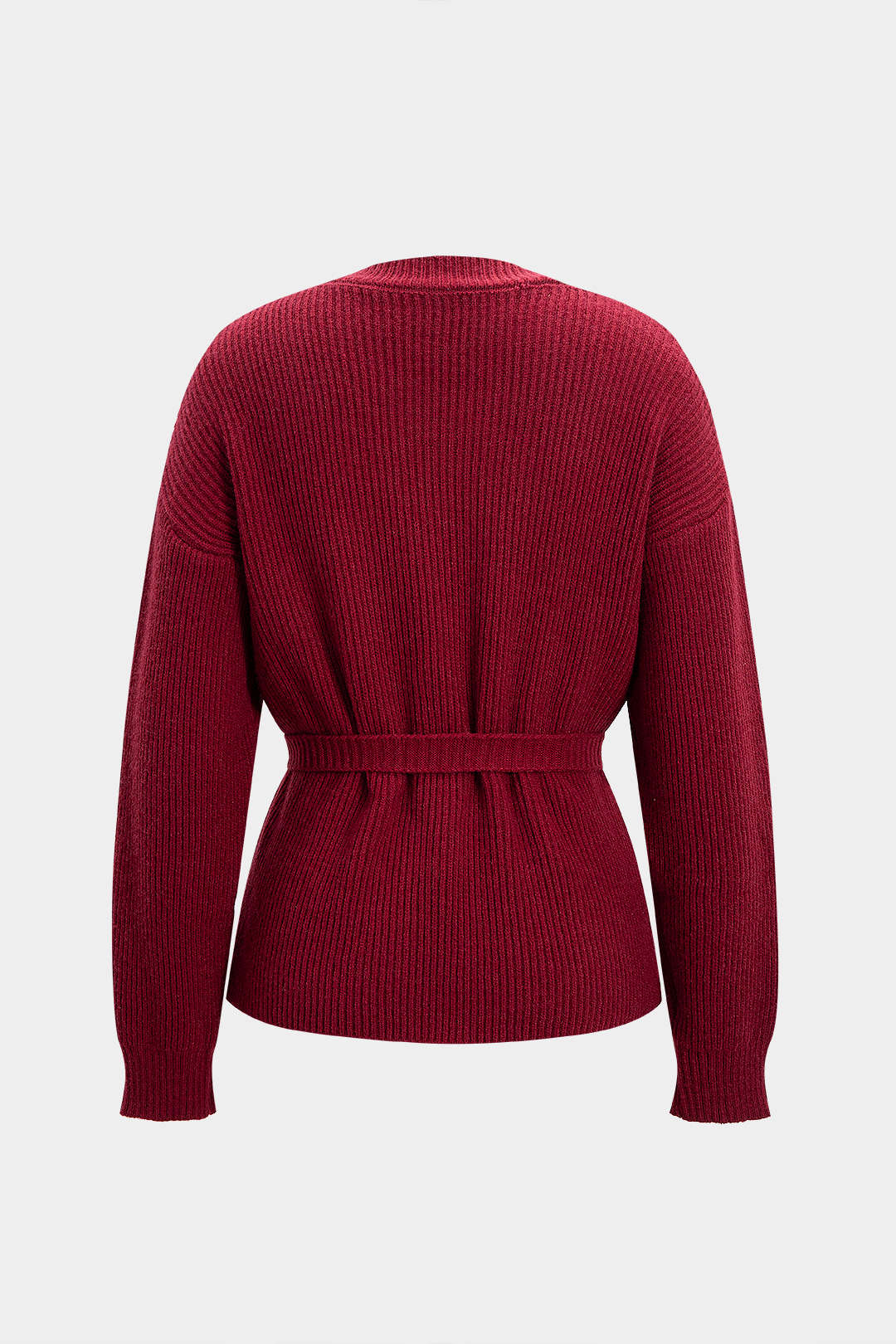 Knit Metallic Button Asymmetrical Tie-Up Pocket Cardigan - Weenar