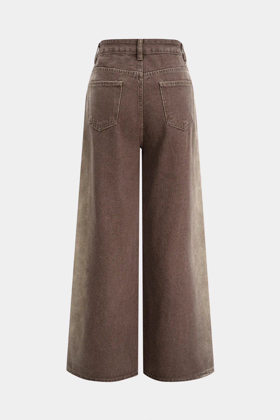 Denim Pocket High Waist Wide Leg Jeans - Weenar