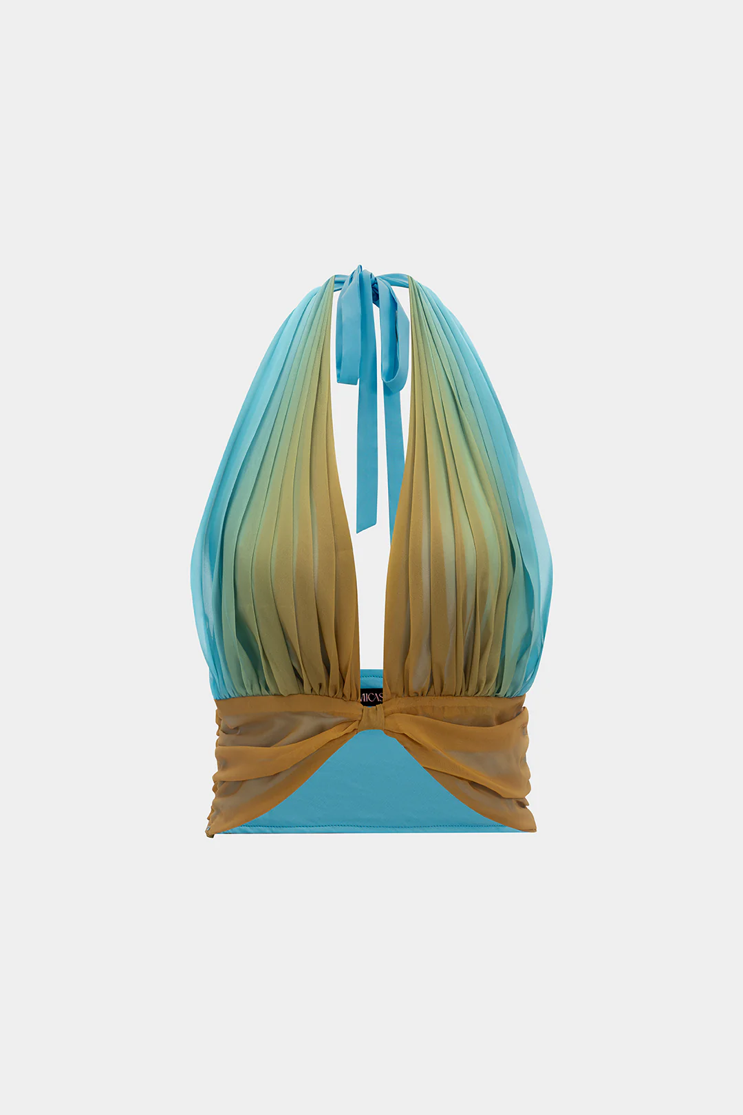 Ombre Print Mesh Ruched Tank Top - Weenar