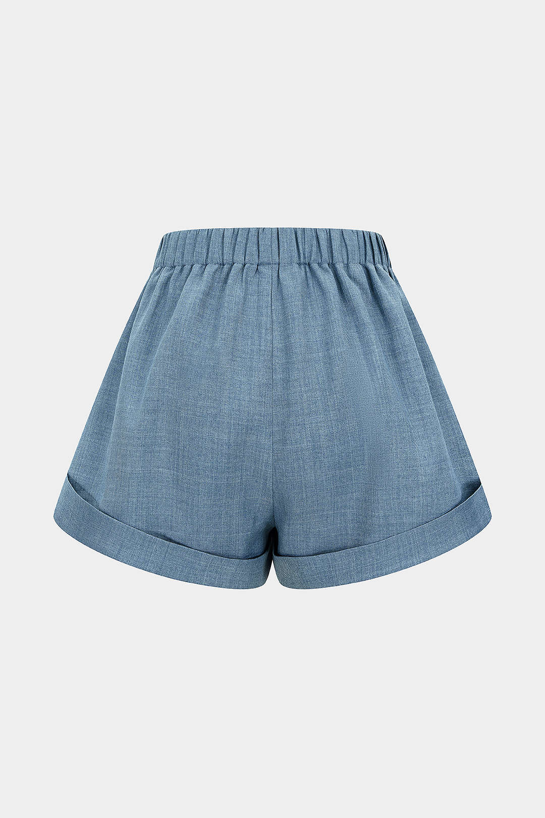 Metallic Button High Waist Wide Leg Shorts - Weenar