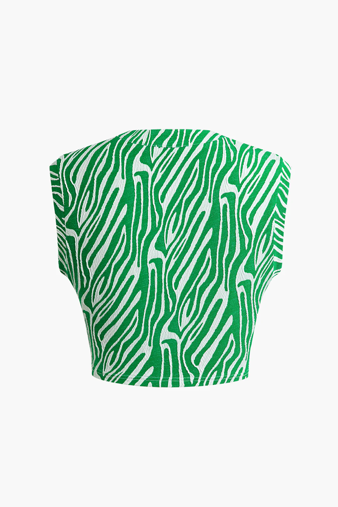 Zebra Print V-neck Sleeveless T-shirt - Weenar