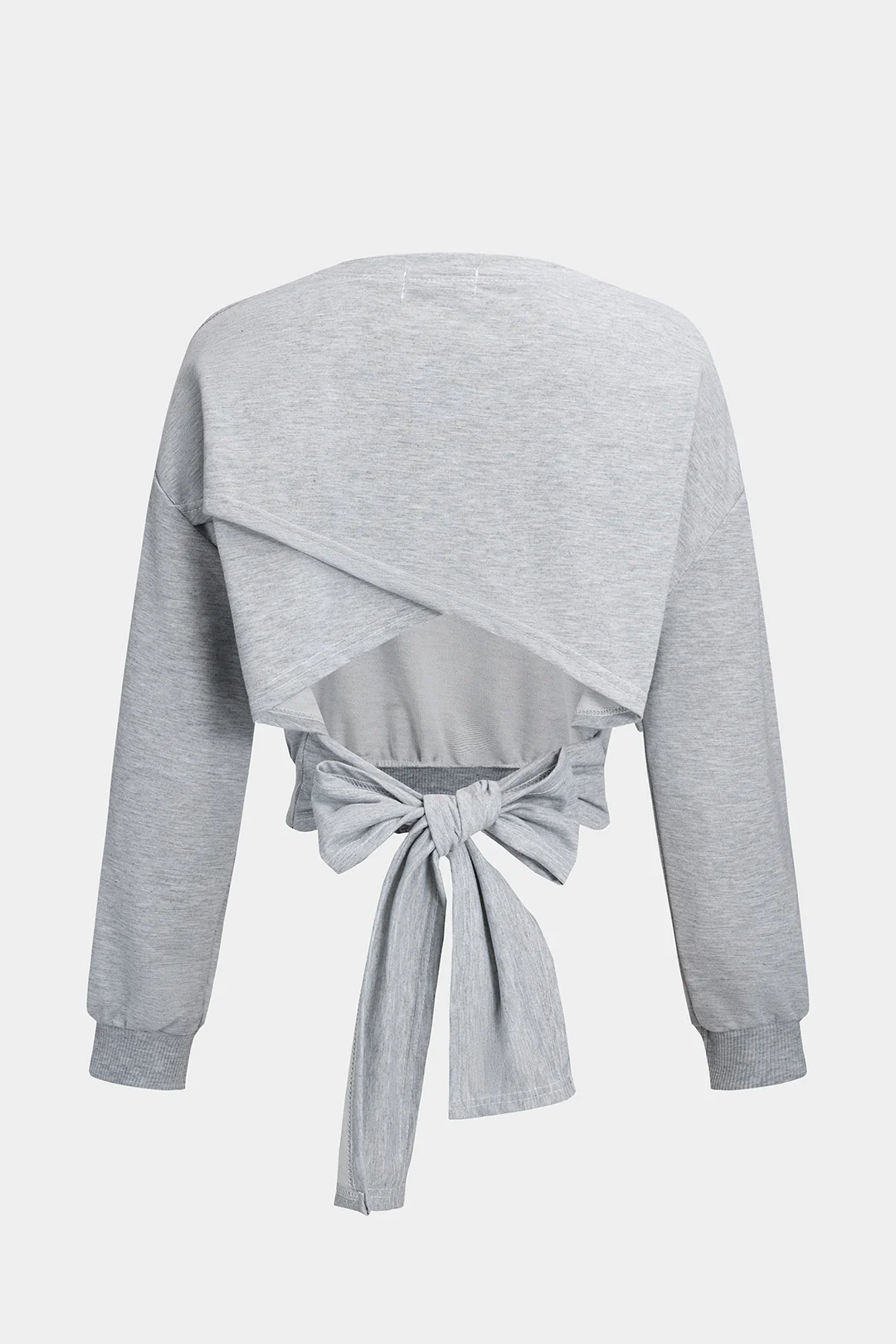 Cut Out Backless Strappy Long-Sleeve Top - Weenar