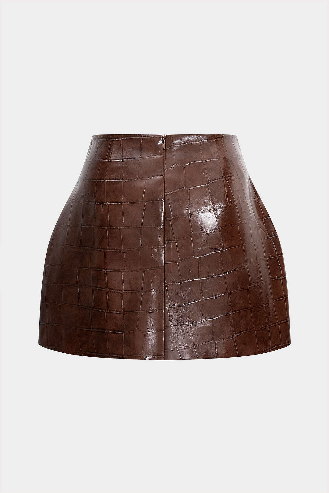 Texture Faux Leather Skirt - Weenar