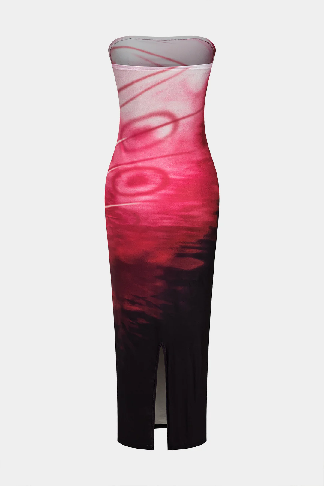 Ombre Print Slit Sleeveless Midi Dress - Weenar