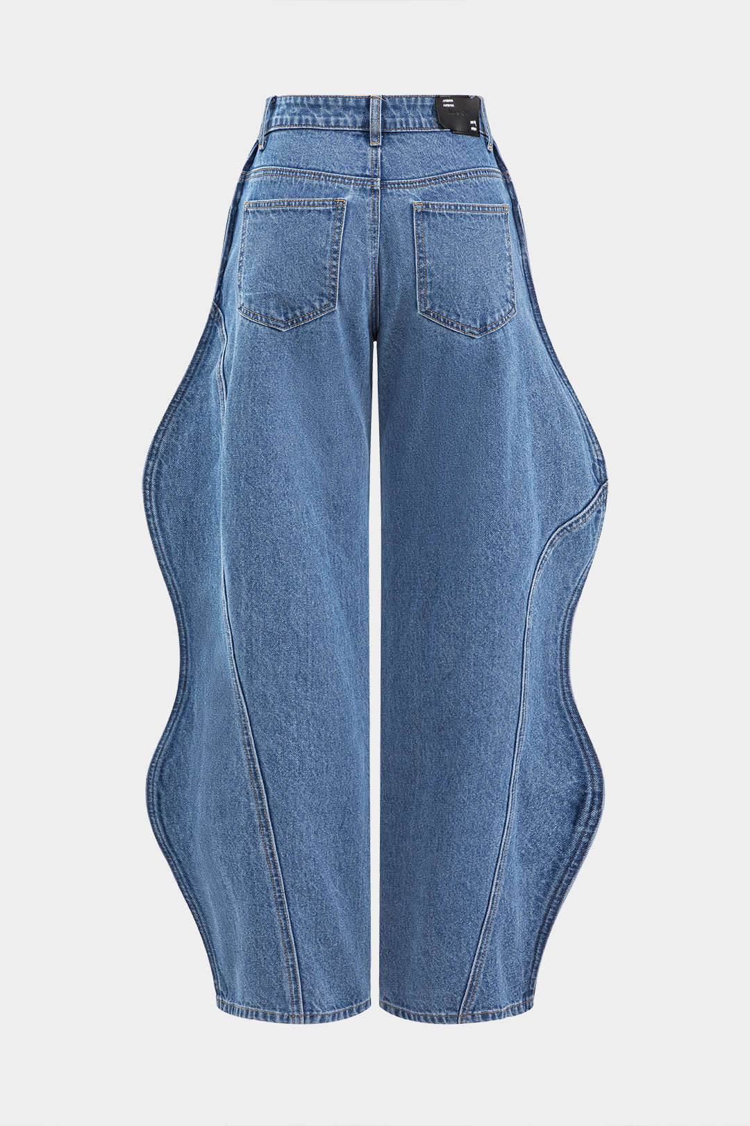 Wave Leg High Waist Barrel Jeans - Weenar