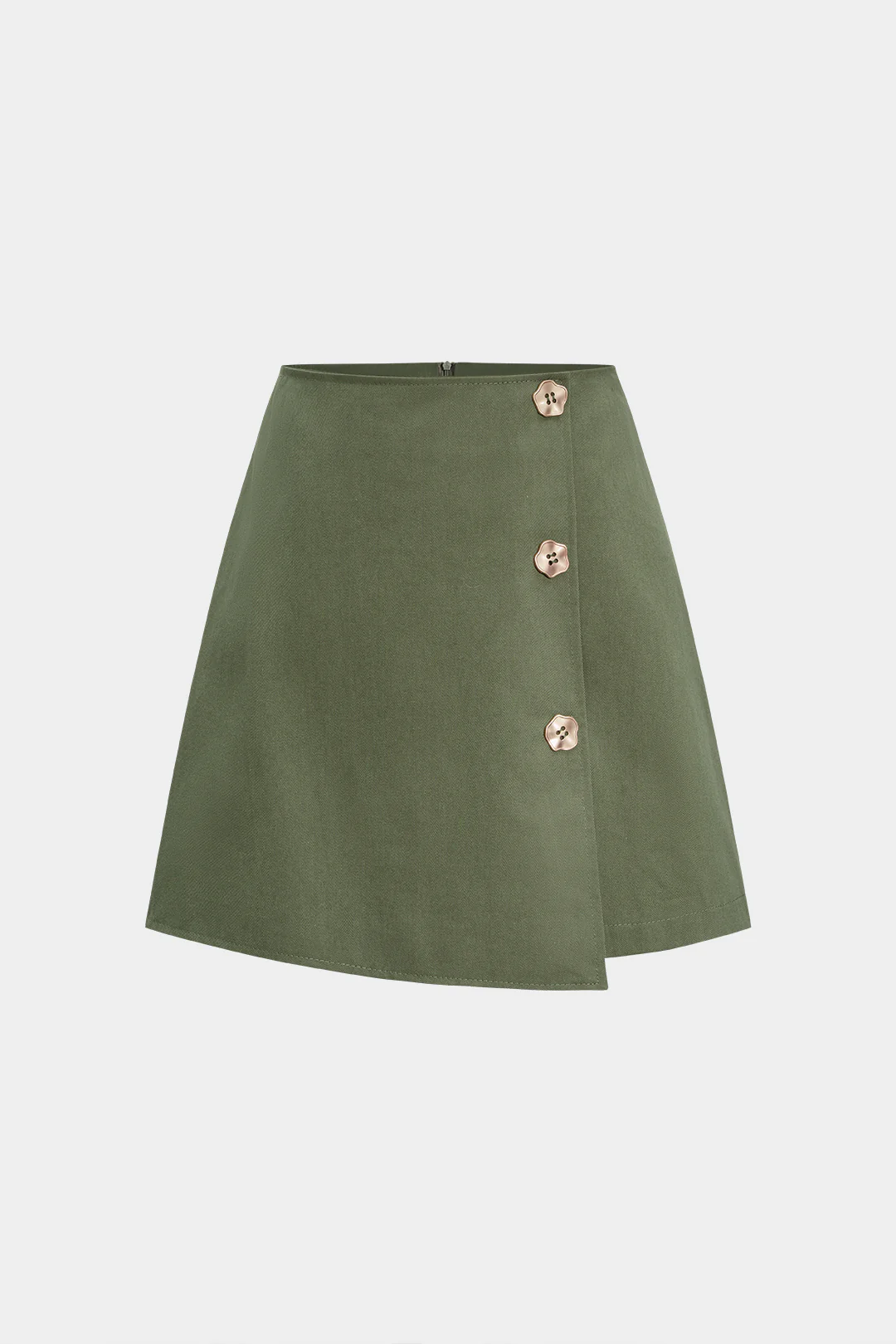 Asymmetrical Button Mini Skirt - Weenar