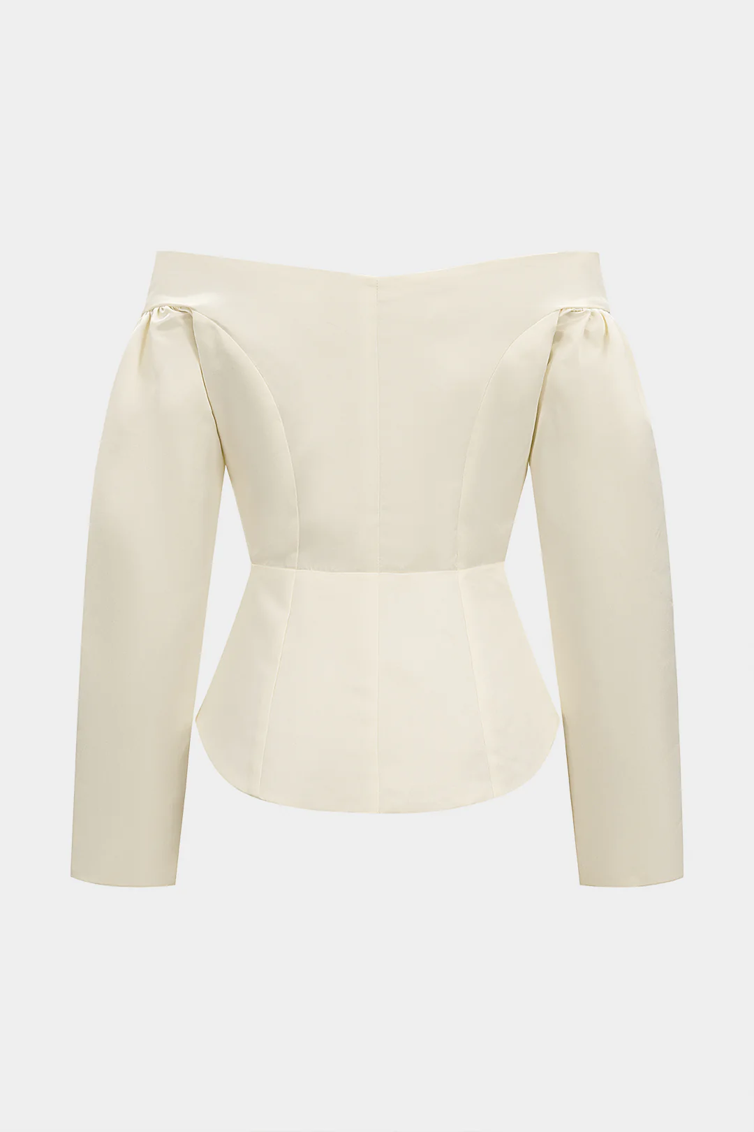 Tie-Up Off-Shoulder Satin Long-Sleeve Shirt - Weenar