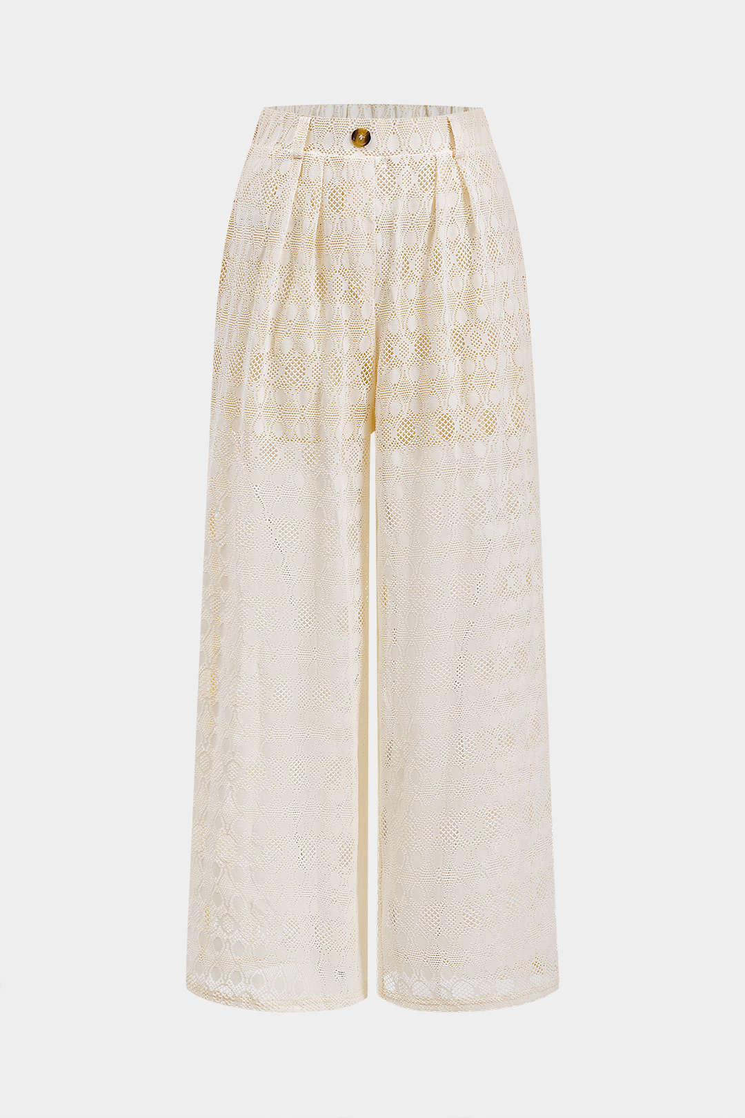Solid Cut Out High Waist Wide Leg Pants - Weenar