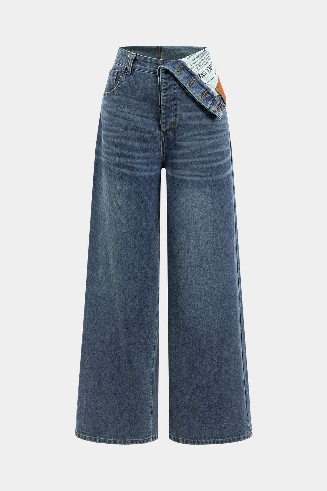Denim Asymmetrical High Waist Jeans - Weenar