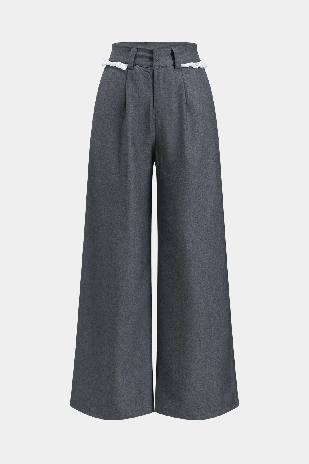 Lace Patchwork Wide Leg High Waist Pants - Weenar