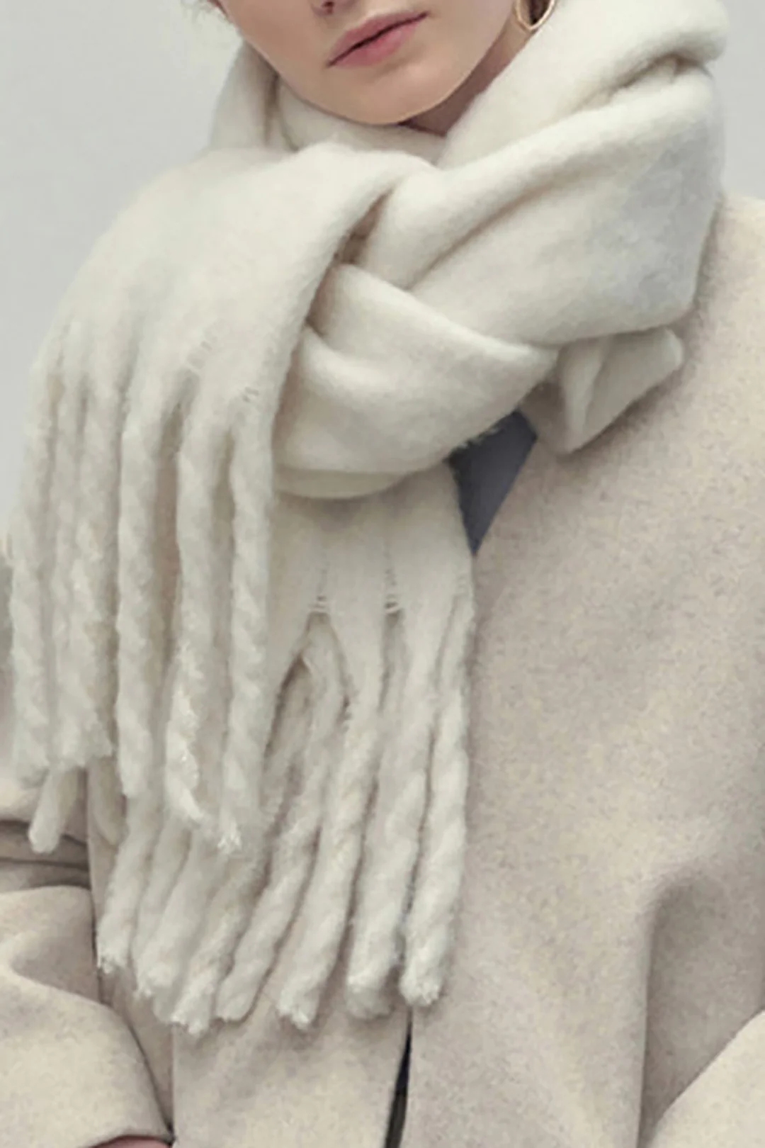 Imitation Cashmere Fringe Scarf - Weenar
