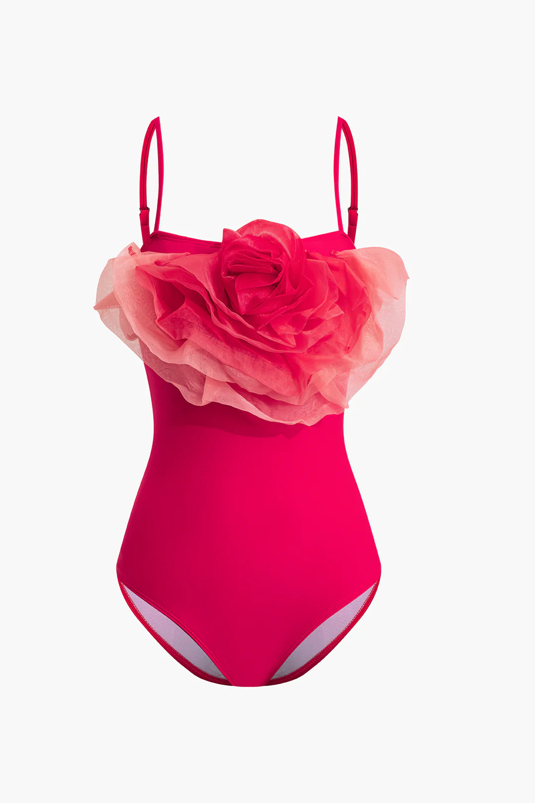 3D Flower Decor Asymmetrical Ruched Bikini Set - Weenar