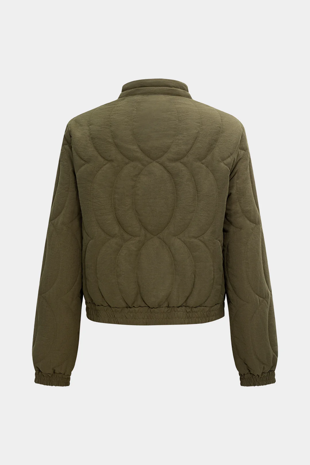 Embroidery Stand Collar Seamdetail Puffer - Weenar