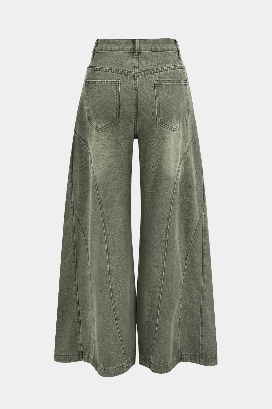Denim Washed Wide Leg Jeans - Weenar