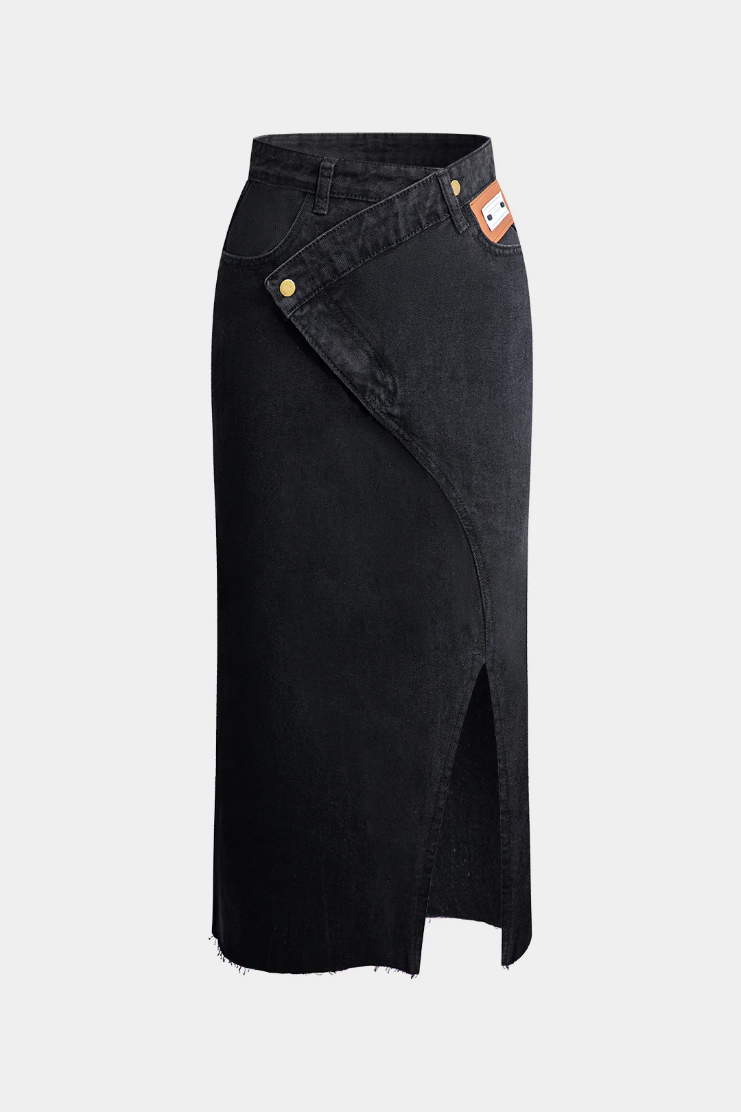 Wrap Split Denim Midi Skirt - Weenar