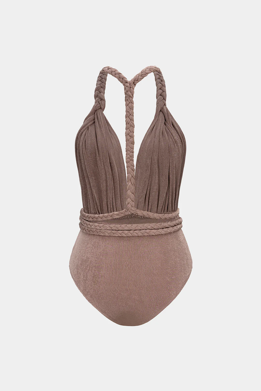 V-Neck Braided Backless Sleeveless Bodysuit - Weenar