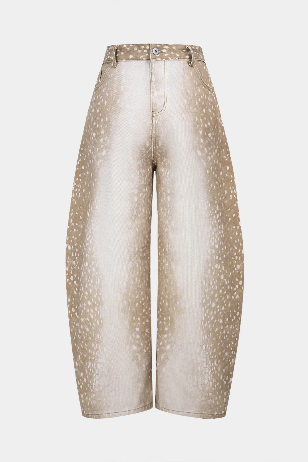 Denim Contrast Print Wide Leg Jeans - Weenar