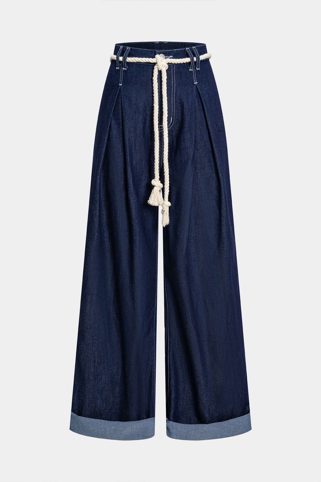 Denim Tie Front Ruched Jeans - Weenar