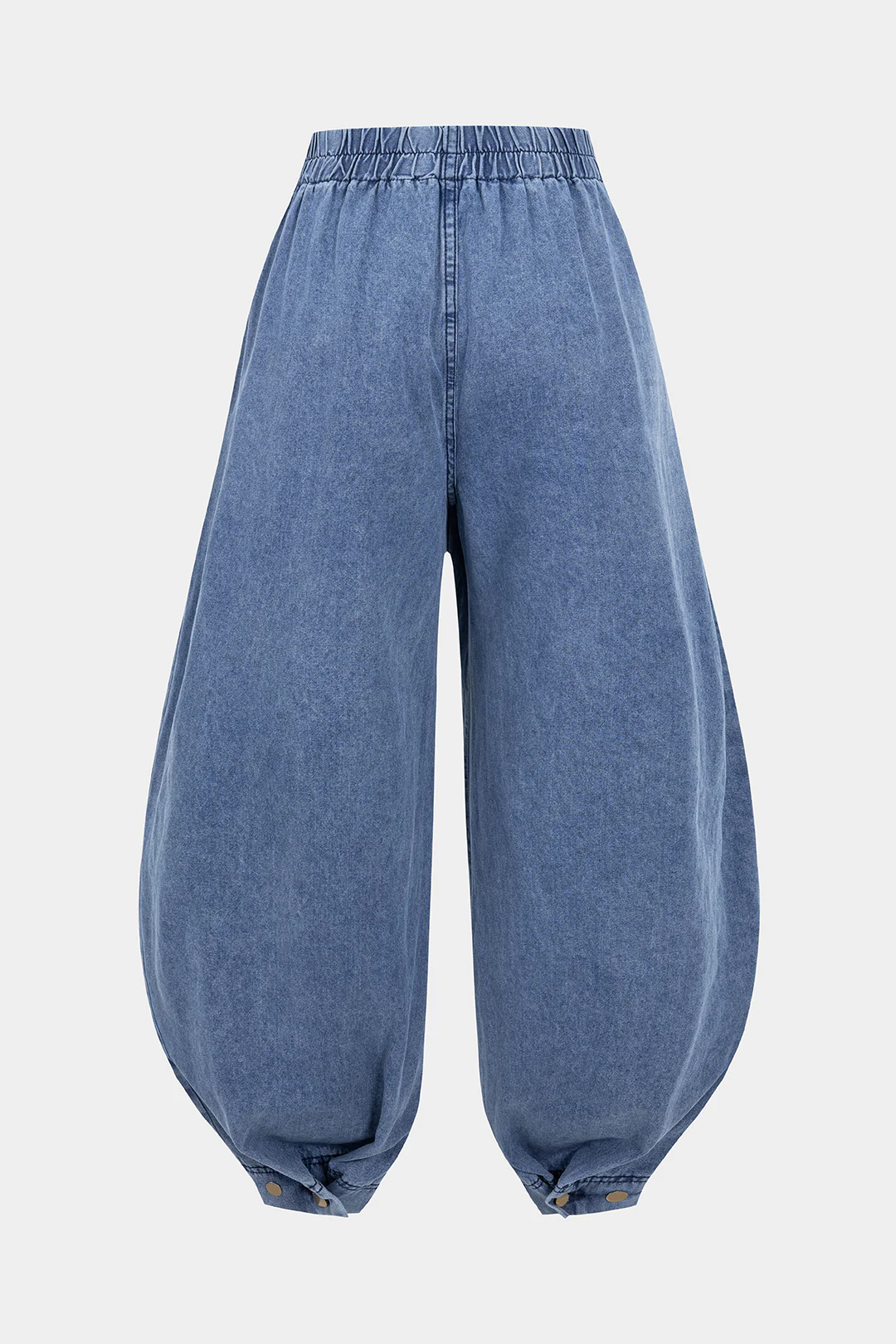 Plus Size Denim High Waist Zipper Barrel Balloon Jeans - Weenar