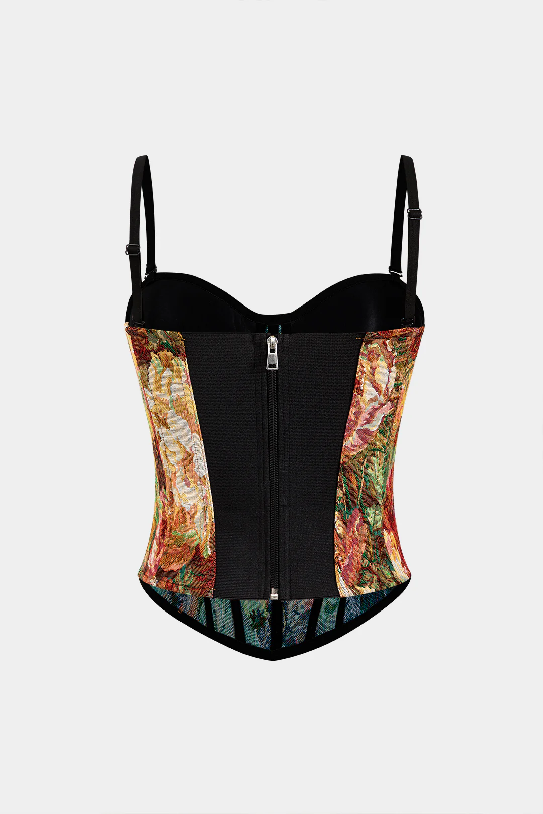 Jacquard Backless Underwire Corset Waist Cami Top - Weenar