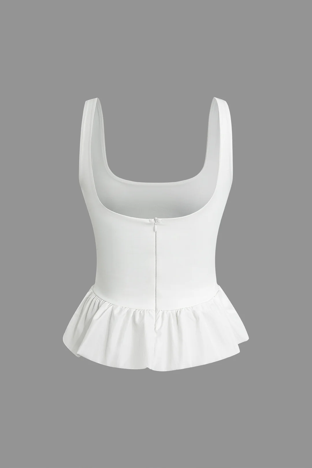 Solid Ruffle Hem Cami Top - Weenar