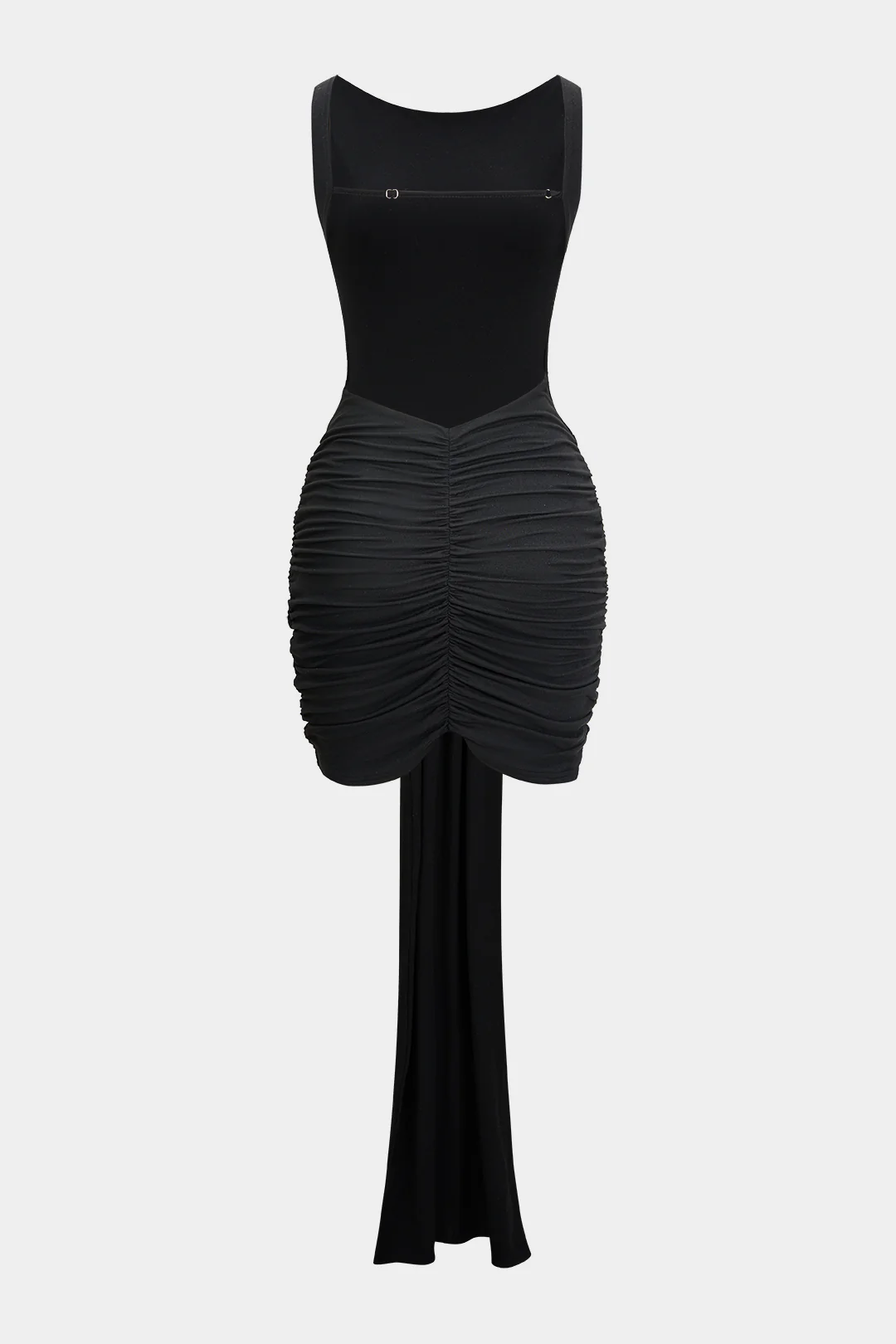 Metallic Decor Ruched Strappy Sleeveless Mini Dress - Weenar