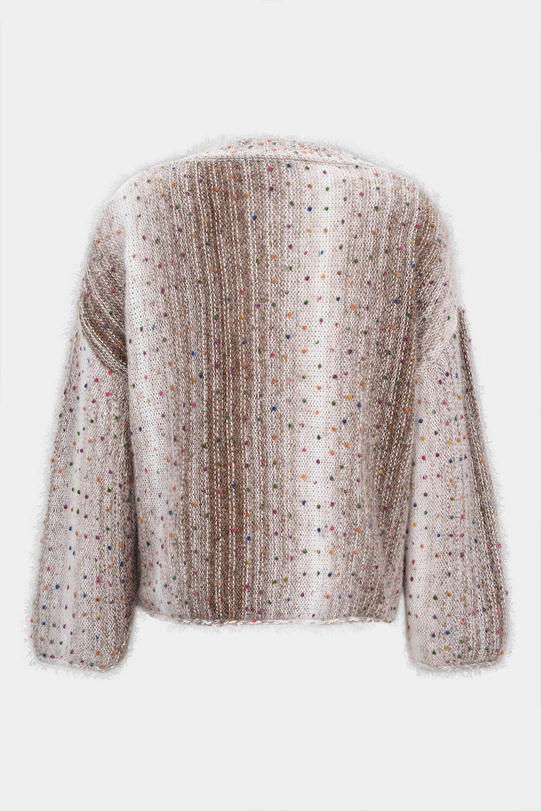 Knit Contrast V-Neck Long-Sleeve Top - Weenar