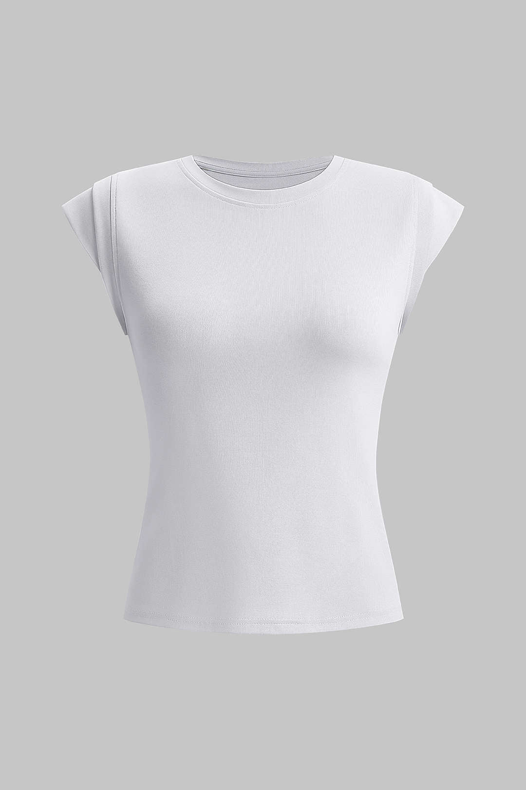 Round Neck Flutter Sleeve T-Shirt - Weenar