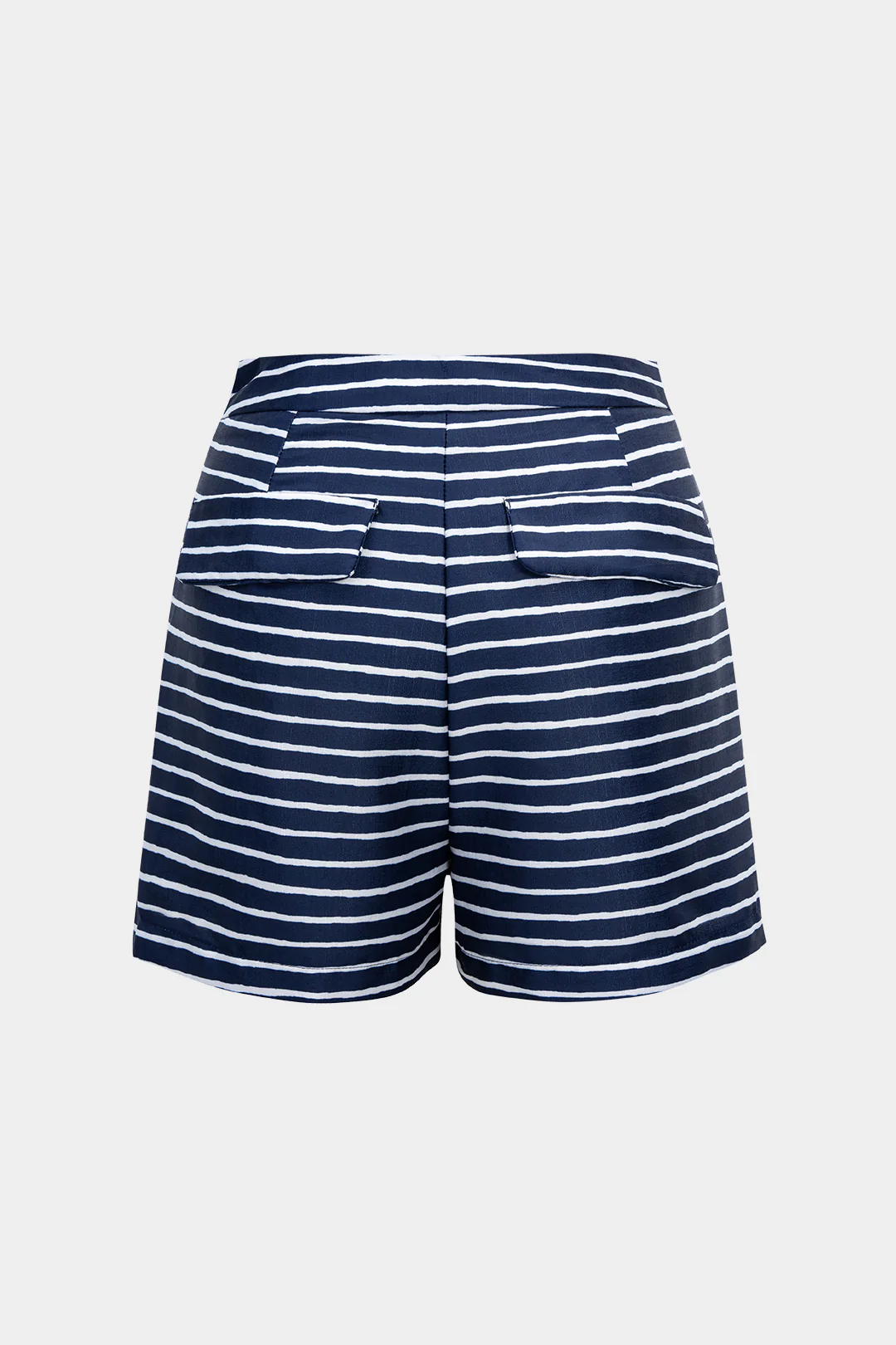 Stripes Print Metallic Button Shorts - Weenar