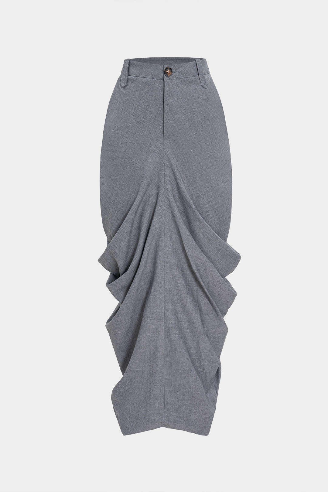 Linen Solid Ruched Skirt - Weenar