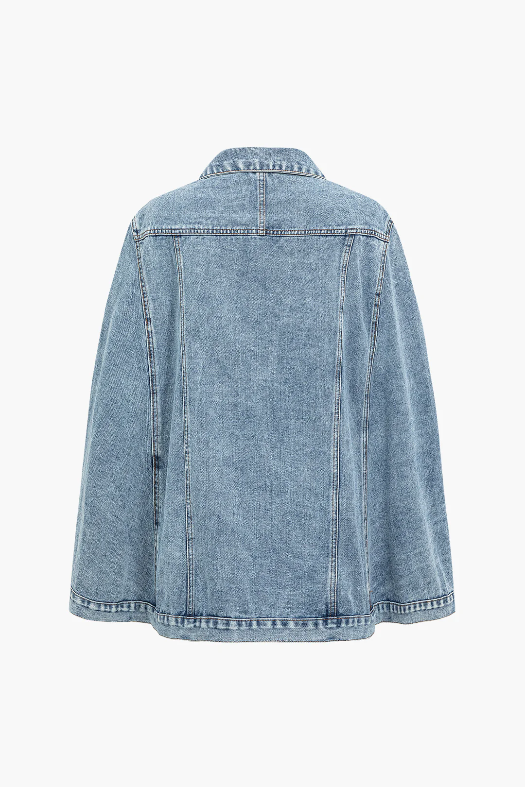 Denim Cut Out Pocket Irregular Outerwear - Weenar