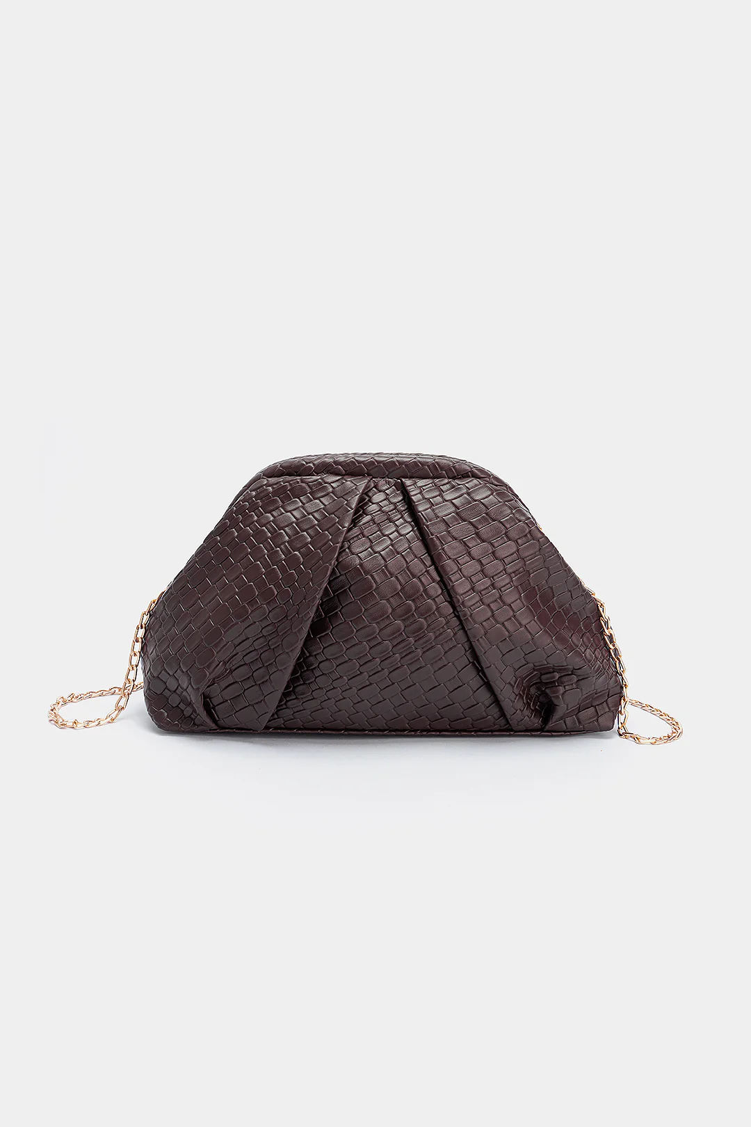 Metallic Chain Woven Clutch Bag - Weenar
