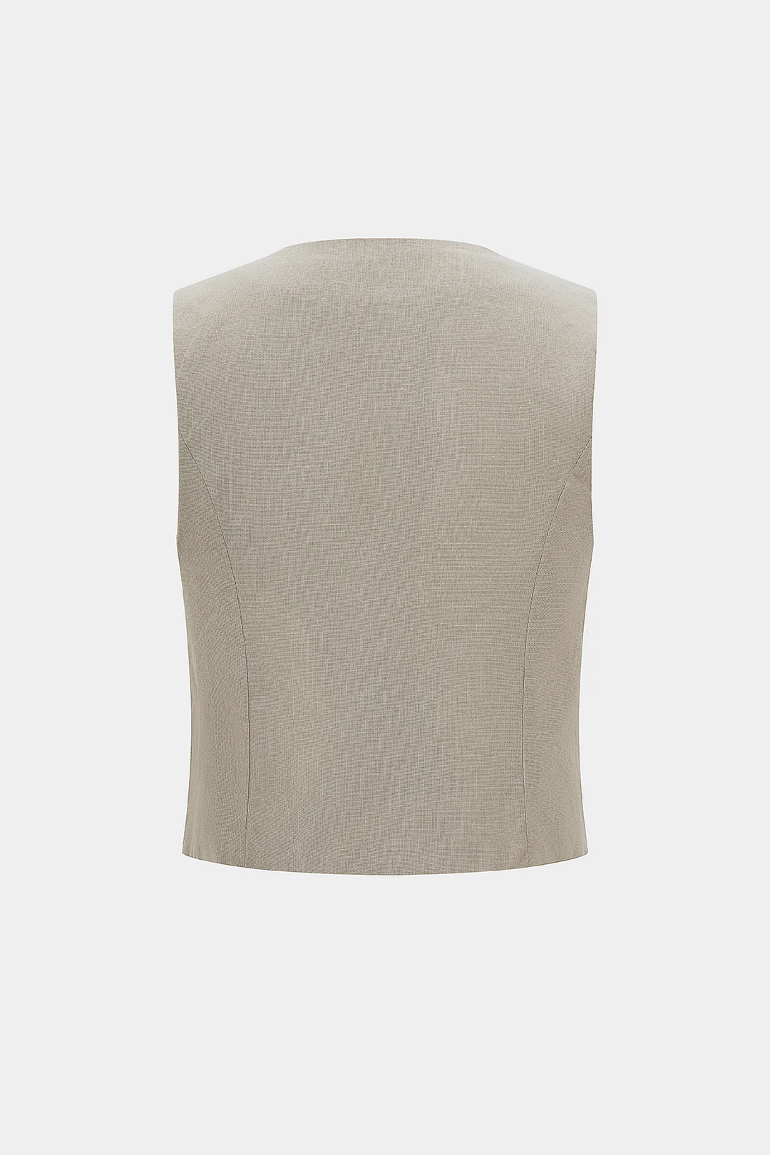 Linen V-Neck Bow Vest - Weenar