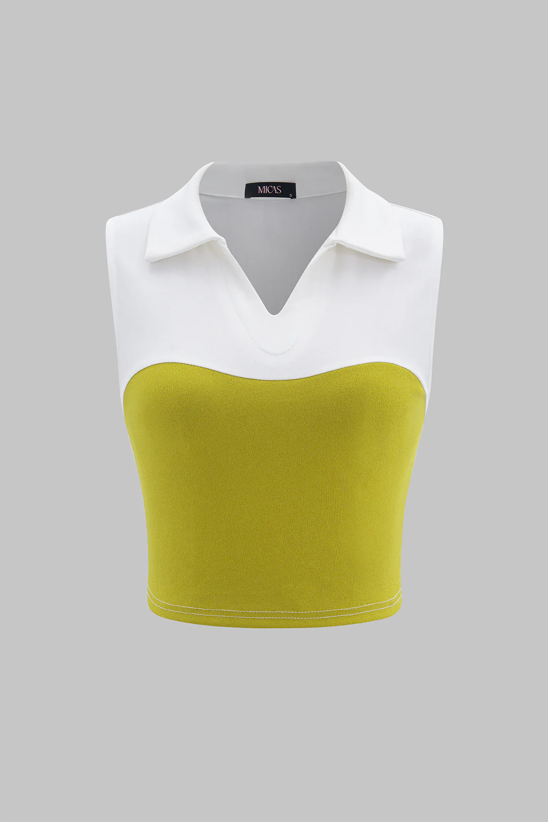 V-Neck Patchwork Tank Top - Weenar