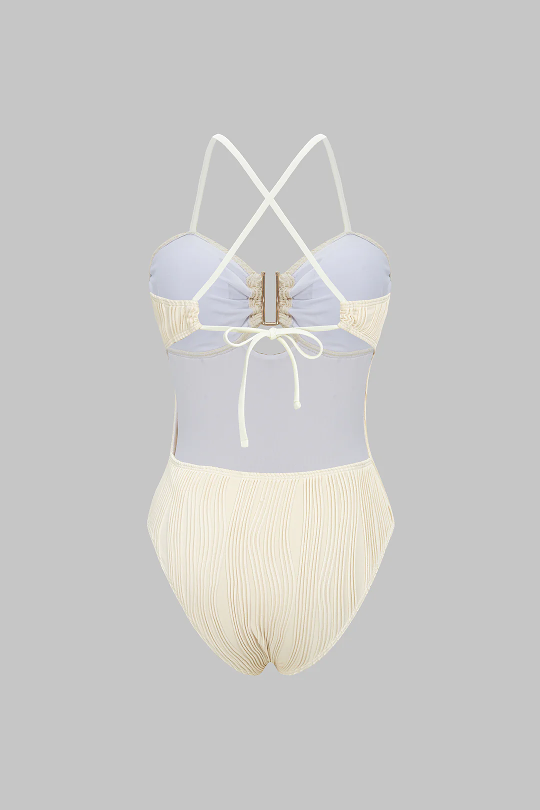 Metallic Decor Crossed Swimsuit - Weenar