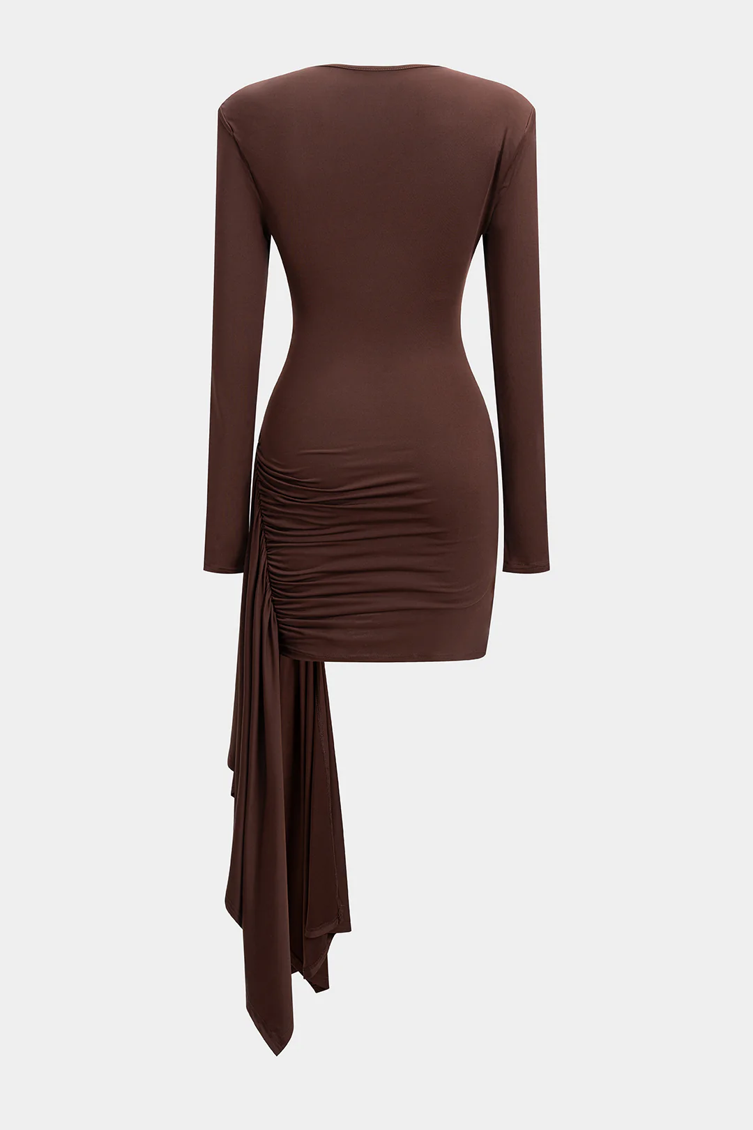 Ruched Long Sleeve Mini Dress - Weenar