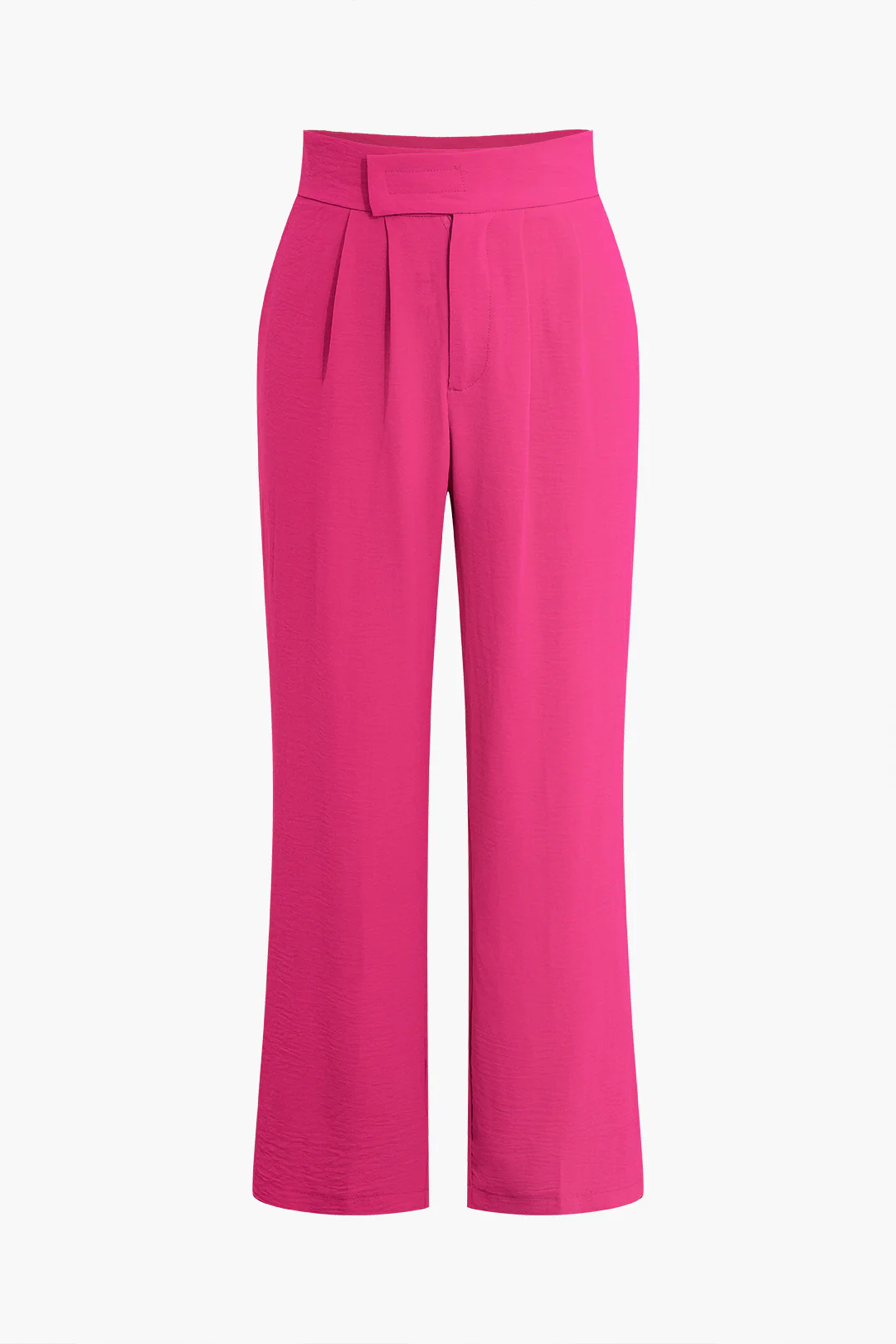 Ruched High-Waisted Straight Pants - Weenar
