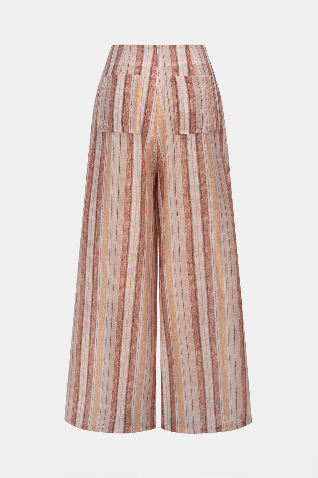 Stripes Print Tie Up Wide Leg Pants - Weenar