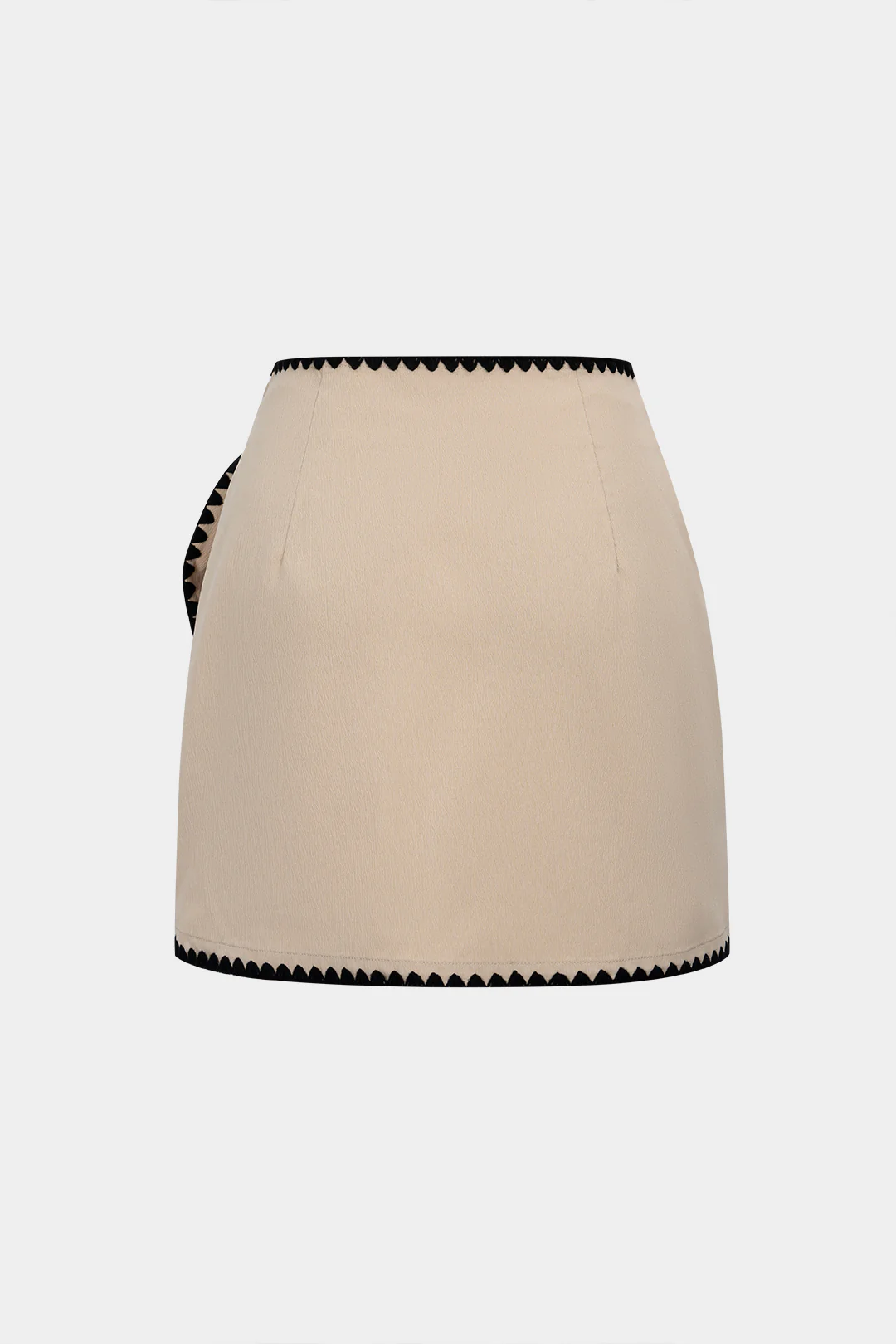 Contrast Binding Asymmetrical Knotted Skirt - Weenar