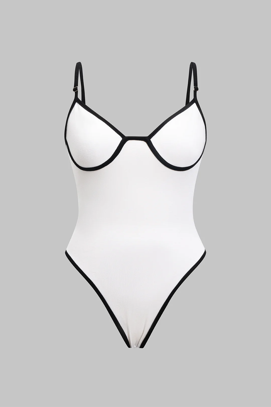 Plus Size Contrast Binding Sleeveless Bodysuit - Weenar