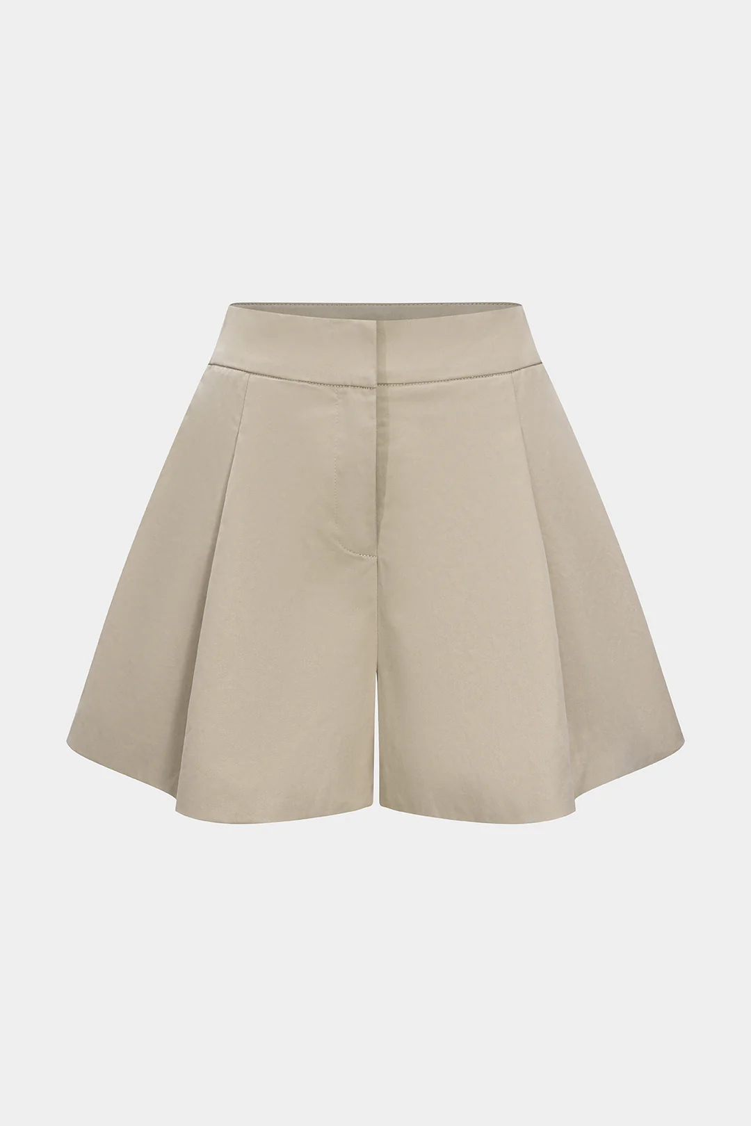 Solid Ruched High Waist Pocket Shorts - Weenar