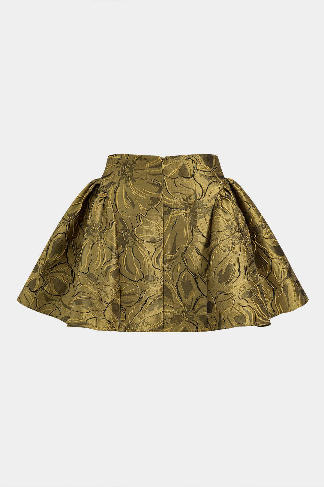 Jacquard Metallic Puff Zipper Skirt - Weenar