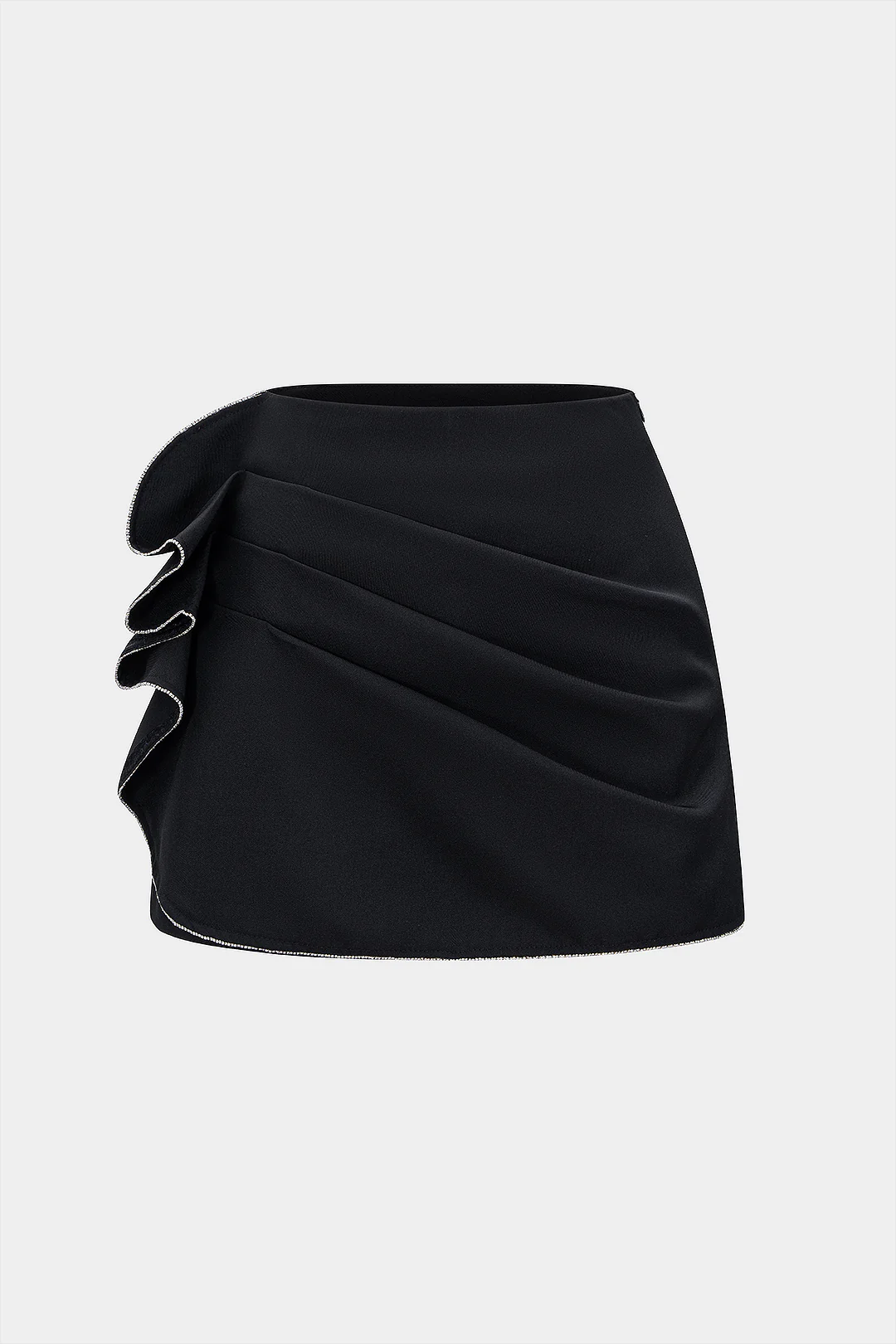 Solid Pleated High Waist Skirt - Weenar
