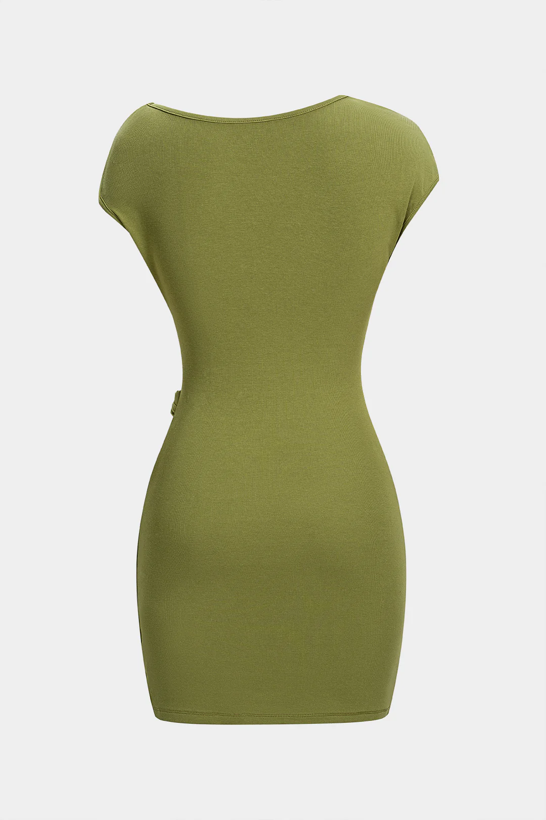 Asymmetrical Twist Knot Hollow Out Mini Dress - Weenar
